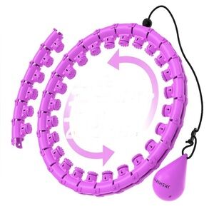 Purple Weighted Belt Hula Hoop Exercise Equipment 28 Knots 63 Inch